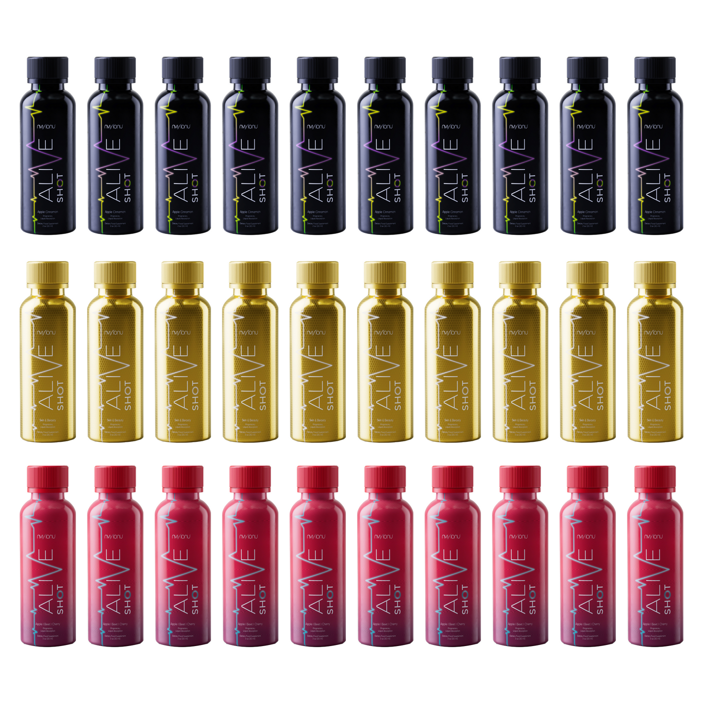 30 Shots of Alive: 10 AC, 10 ABC & 10 Liquid Collagen
