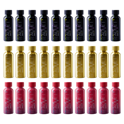 30 Shots of Alive: 10 AC, 10 ABC & 10 Liquid Collagen